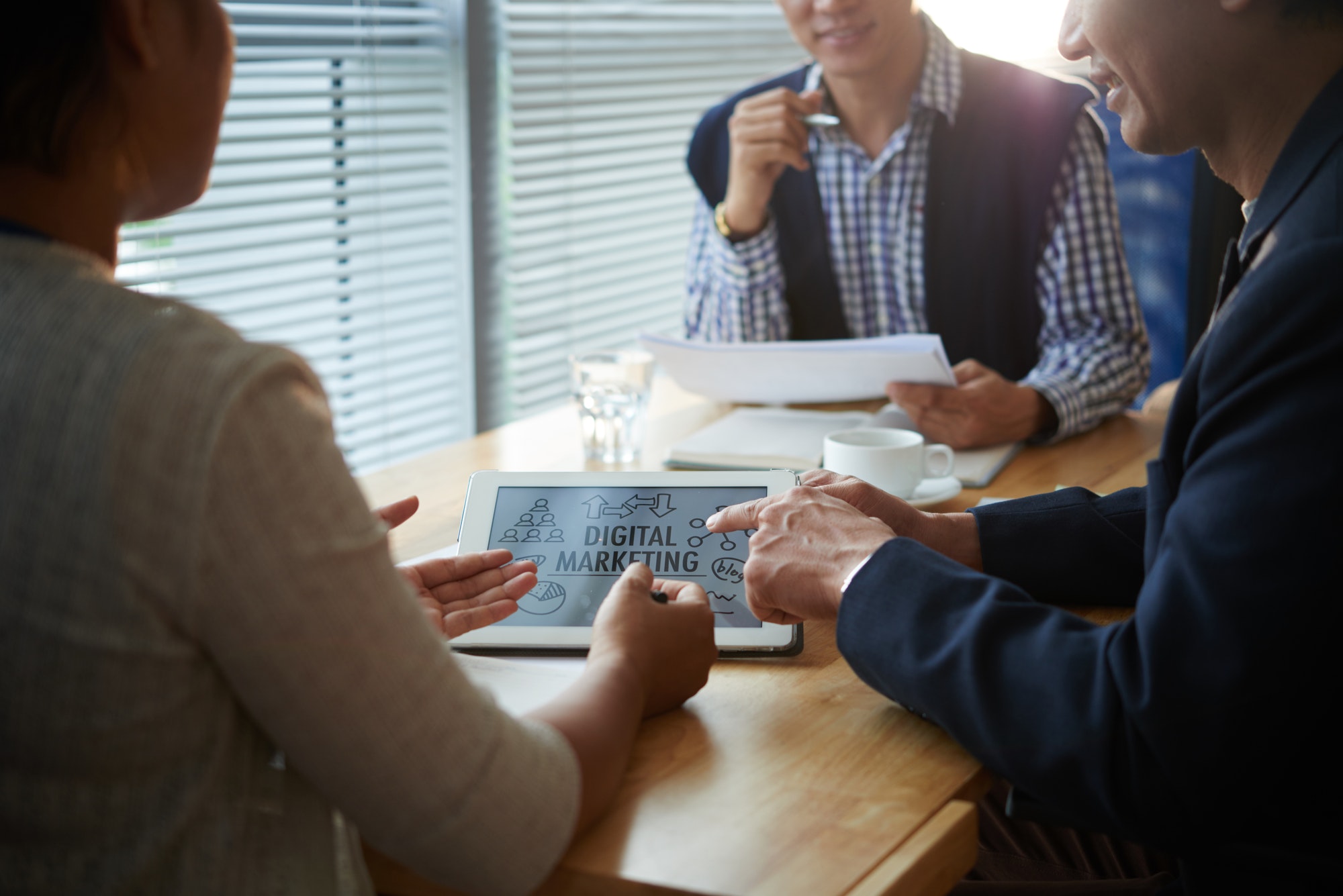 Entrepreneurs Discussing Digital Marketing Strategy